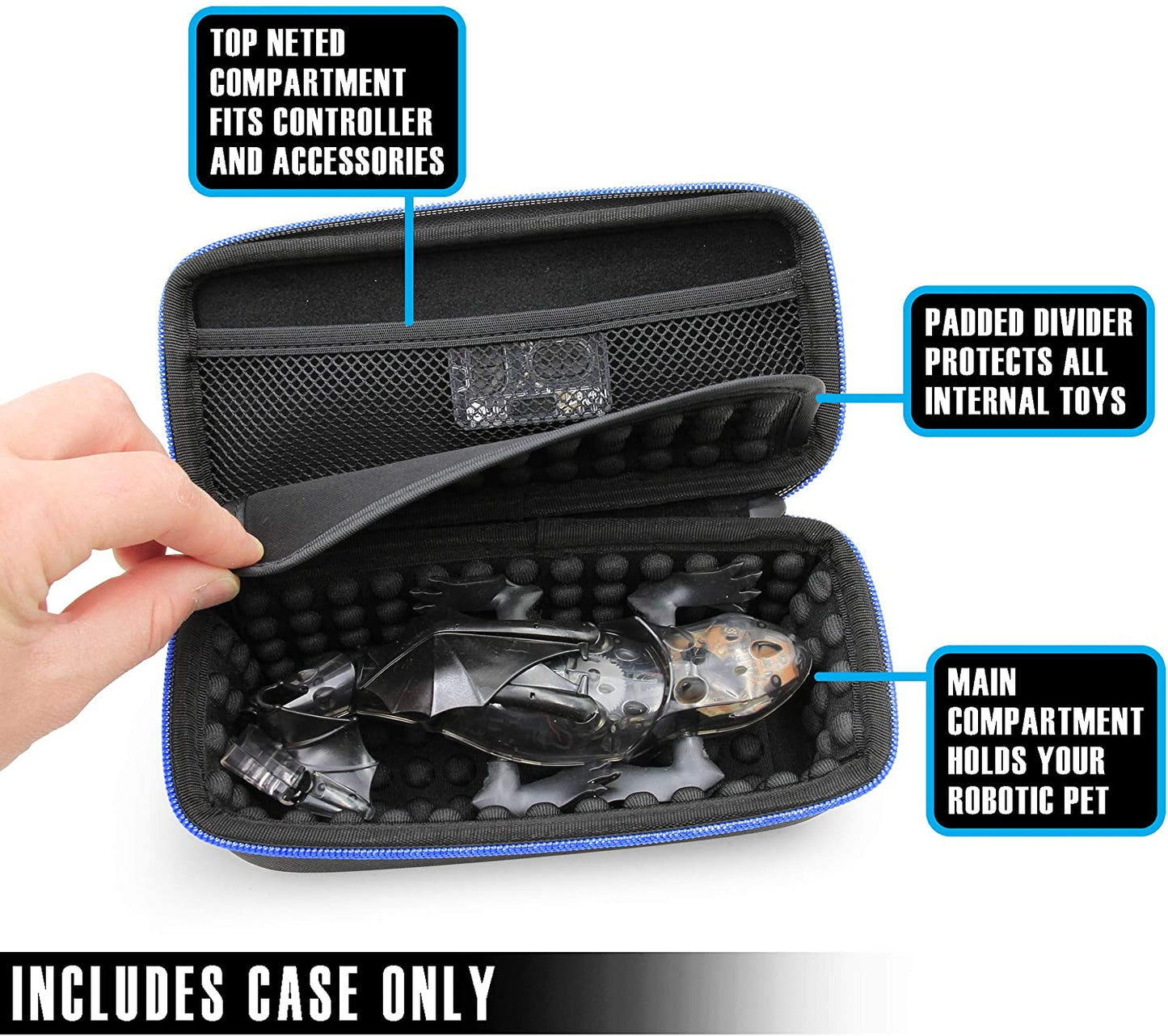 Robotic Pet Case Compatible with HEXBUG Remote Control Dragon Rechargeable Robotic Dinosaur - Includes Toy Case Only with Padded Interior