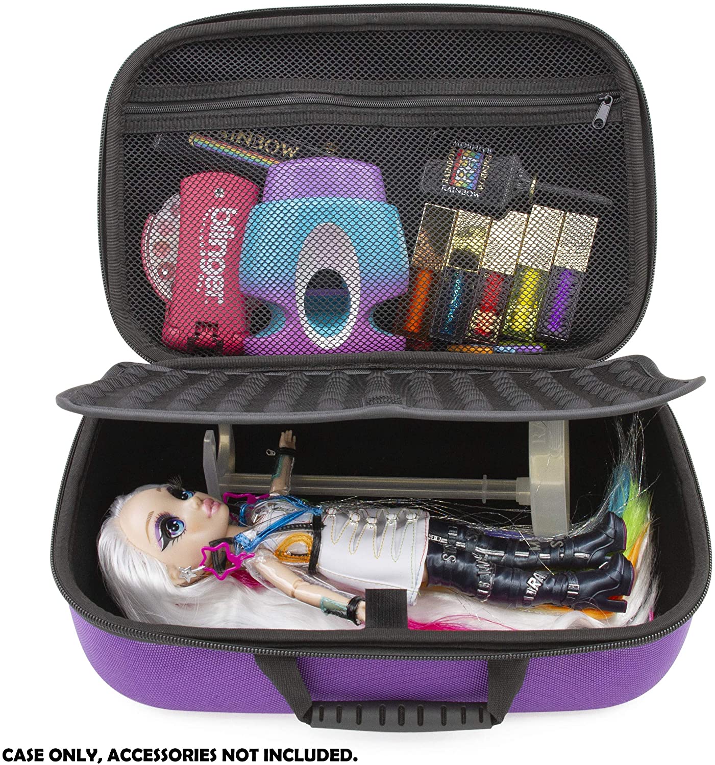 Doll Travel Case Compatible with Rainbow High Dolls and Rainbow Surprise Hair Studio - Protective Carrier with Handle for Dolls