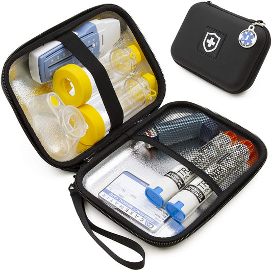 8" Insulated Asthma Inhaler Medicine Travel Bag Case for Adults and More, Fits Inhaler Spacer, Masks, and More Allergy Medicine, Case Only