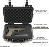 CASEMATIX 12" Hard Gun Case for Pistols - Waterproof & Shockproof Gun Cases for Pistols, Compact 9mm Gun Case for Carrying Handgun and Accessories