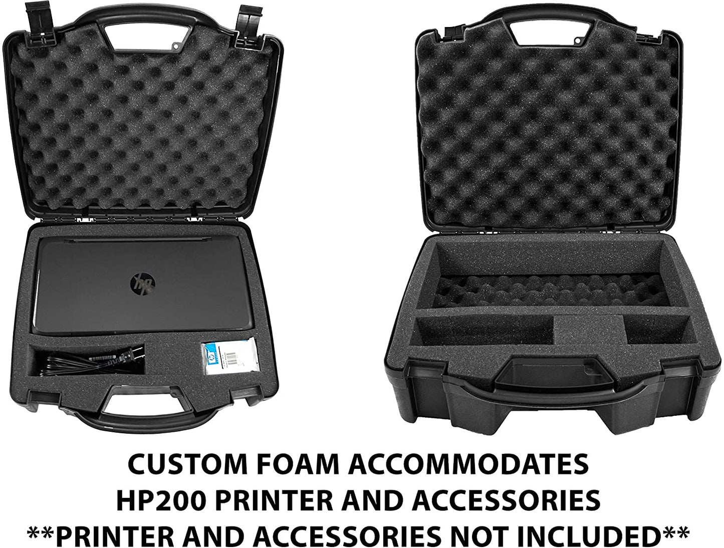 Portable Printer Carry Case for HP Officejet 200 Wireless Mobile Printer - Customizable Tri-layer Foam Protection
