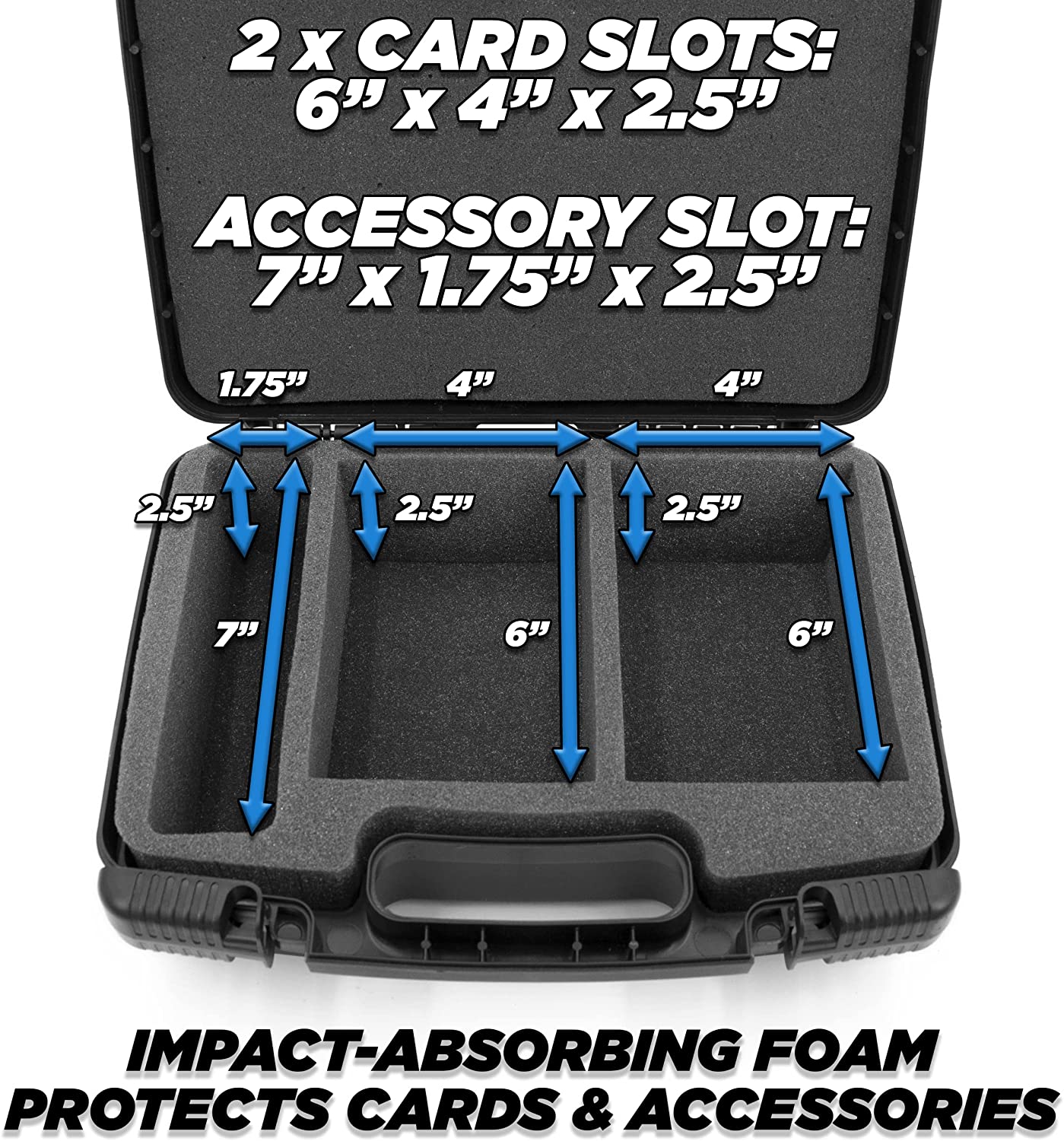 Trading Card Case and Card Game Organizer for 960 Cards - Hard Shell Card Case Holder for Trading Cards with 8 Dividers, Accessory Storage