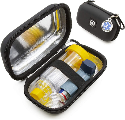 Insulated Travel Bag Case for Children and Adults Compatible with Inhalers, Epipens and Other Medical Devices- Includes Case Only with Mylar Lining