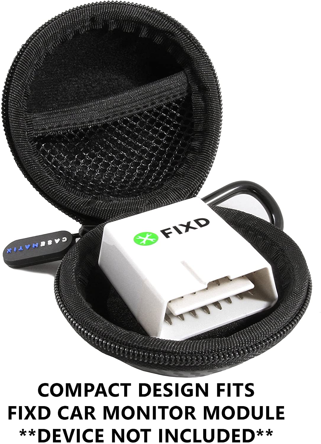 CASEMATIX OBD Carry Case Compatible with FIXD OBD2 Bluetooth Car Diagnostic Tool for Auto Car Health Monitor Device - Includes CASE ONLY