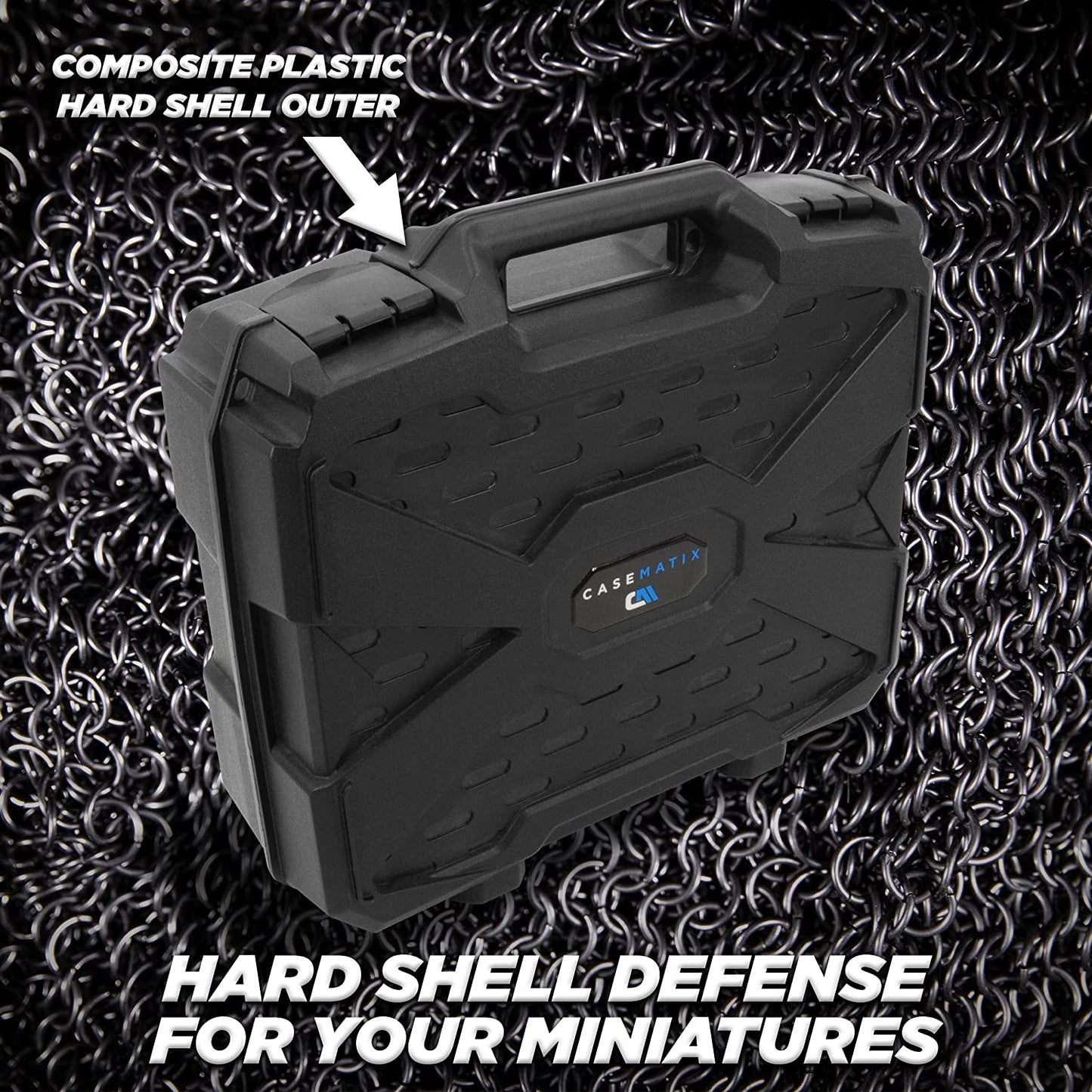 Miniature Storage Hard Shell Figure Case - Dual Layer Foam Miniature Case for Miniatures, Compatible with Warhammer 40k, DND & More!