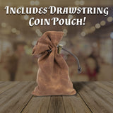 CASEMATIX Metal Coins and Carrying Pouch for Tabletop RPG Board Games - 100 Count DND Coins Fantasy Coins with Dragons & Sword and Shield Engraving