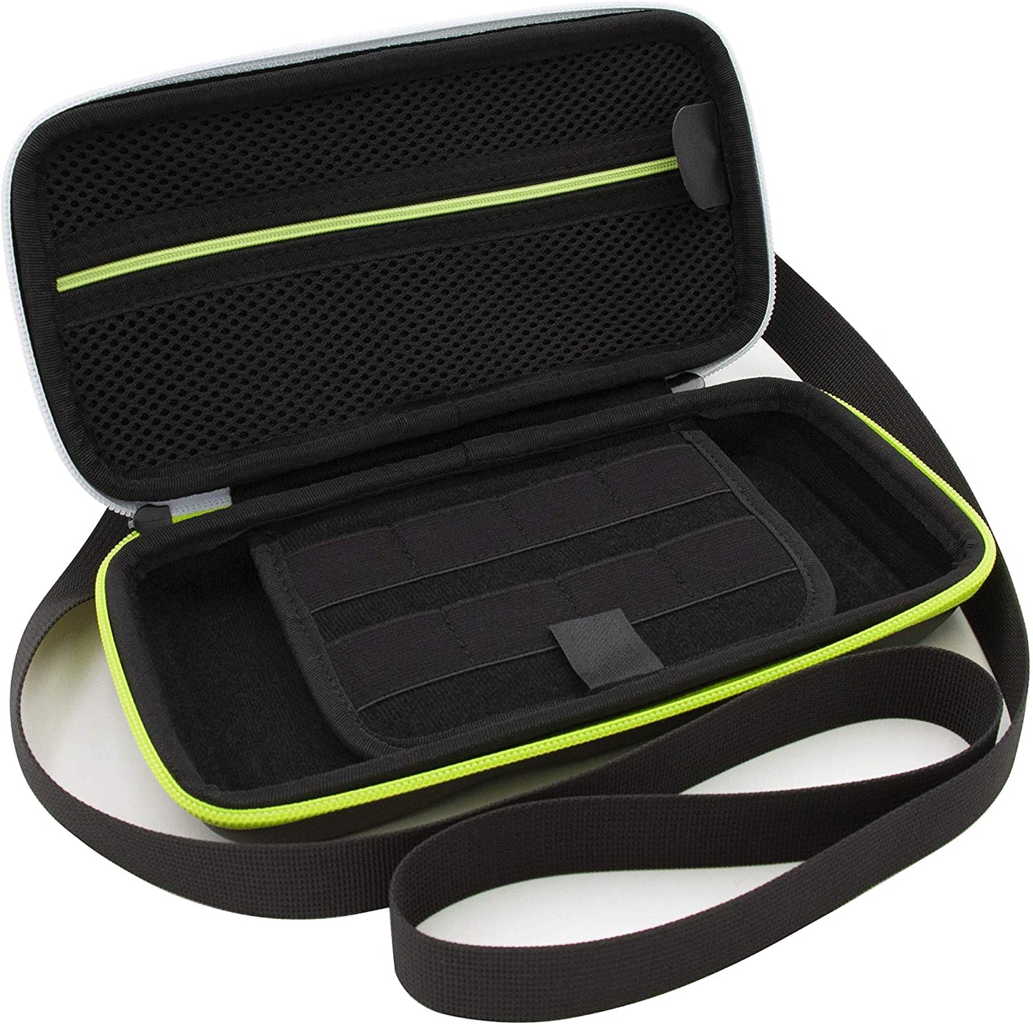 Carrying Case Compatible with Nintendo Switch Lite - 8 Game Slots, Non-Scratch Divider for Screen Protection, Accessory Storage and Adjustable Strap
