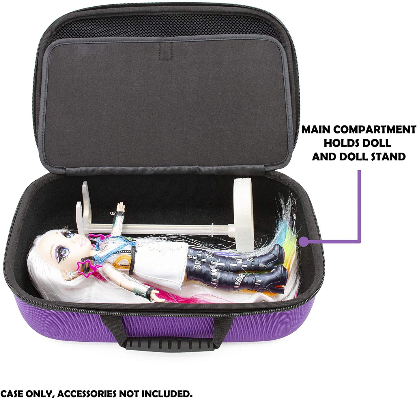 Doll Travel Case Compatible with Rainbow High Dolls and Rainbow Surprise Hair Studio - Protective Carrier with Handle for Dolls