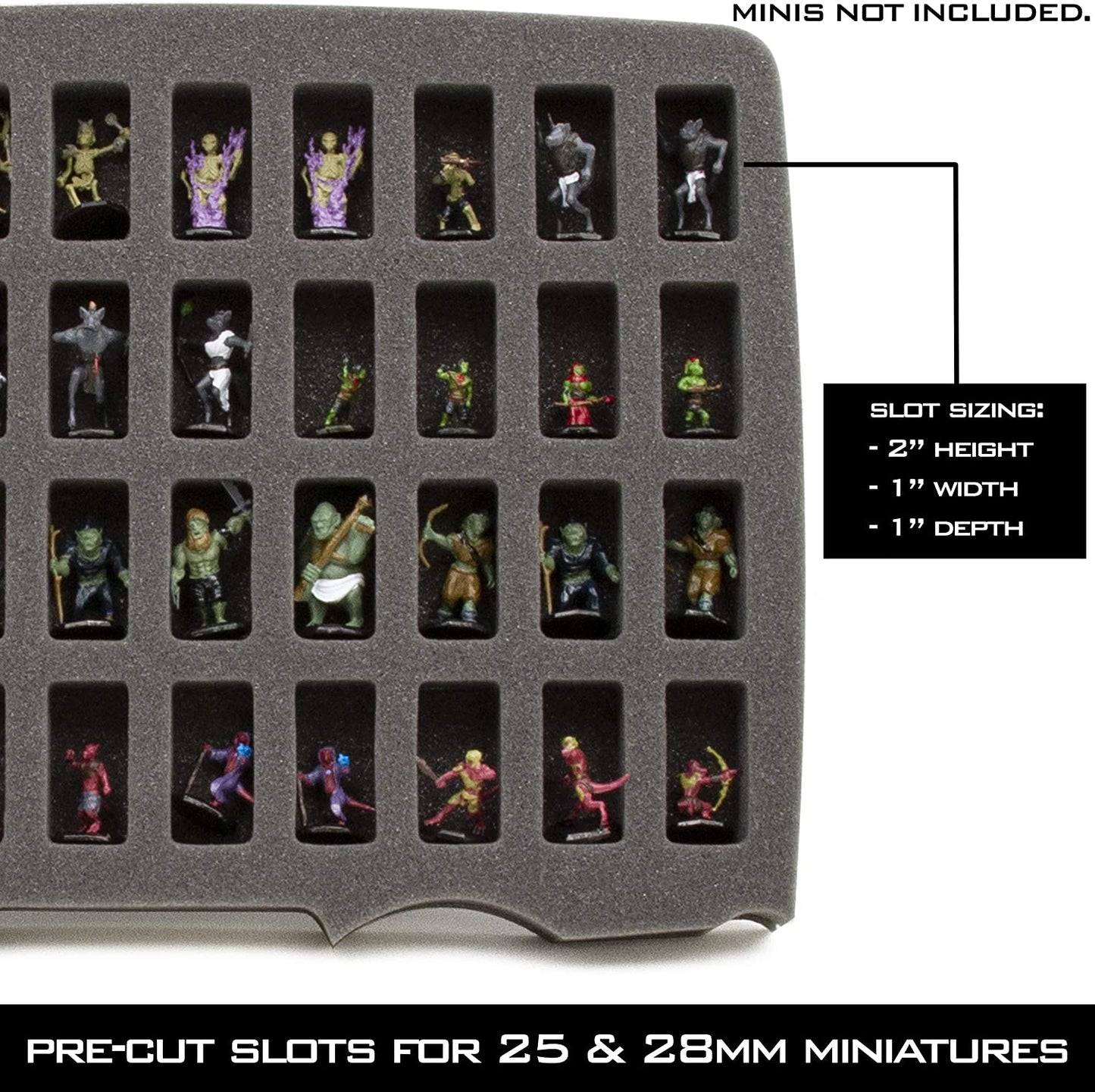 Miniature Storage Hard Shell Figure Case - 80 Slot Figurine Carrying Case with Customizable Foam Compatible with Warhammer 40k, DND & More!