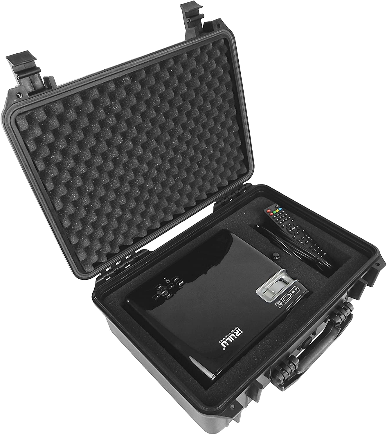 Waterproof Hard Shell Projector Case Compatible with Optoma/ViewSonic/NEC Home Theater Projectors up to 15" - Customizable Diced Foam Interior