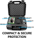 CASEMATIX Travel Case Compatible with Xbox One S - Hard Shell Xbox One S Carrying Case with Protective Foam Compartments for Console and Accessories