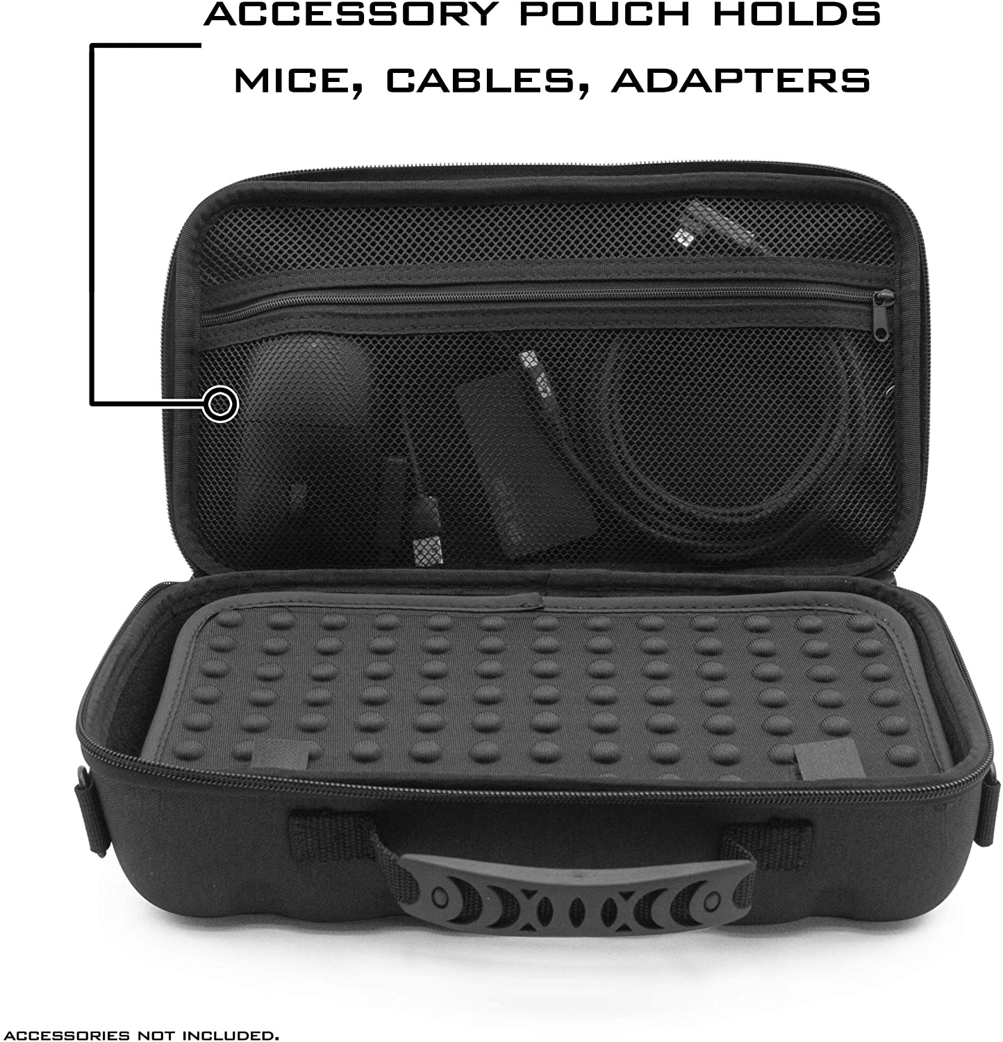 60% Keyboard Case Compatible with Razer Huntsman Mini/HK Gaming GK61 - Hard Shell EVA with Padded Divider, Shoulder Strap & Accessory Pocket