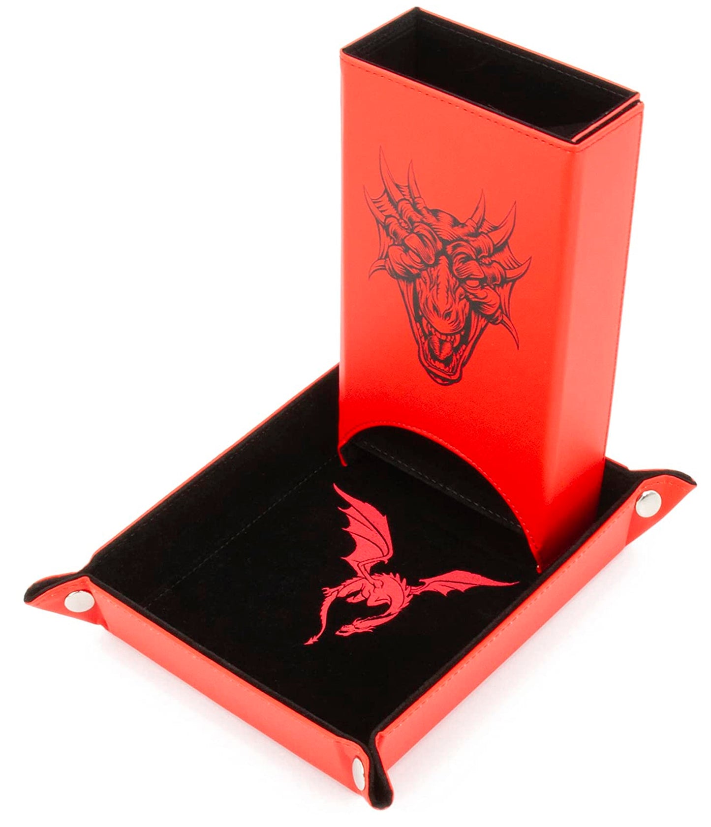 Portable Dice Tower and Tray with Non-Scratch Felt Interior - Folding 8" Auto Dice Roller Dice Tower for Fair and Random Dice Rolling