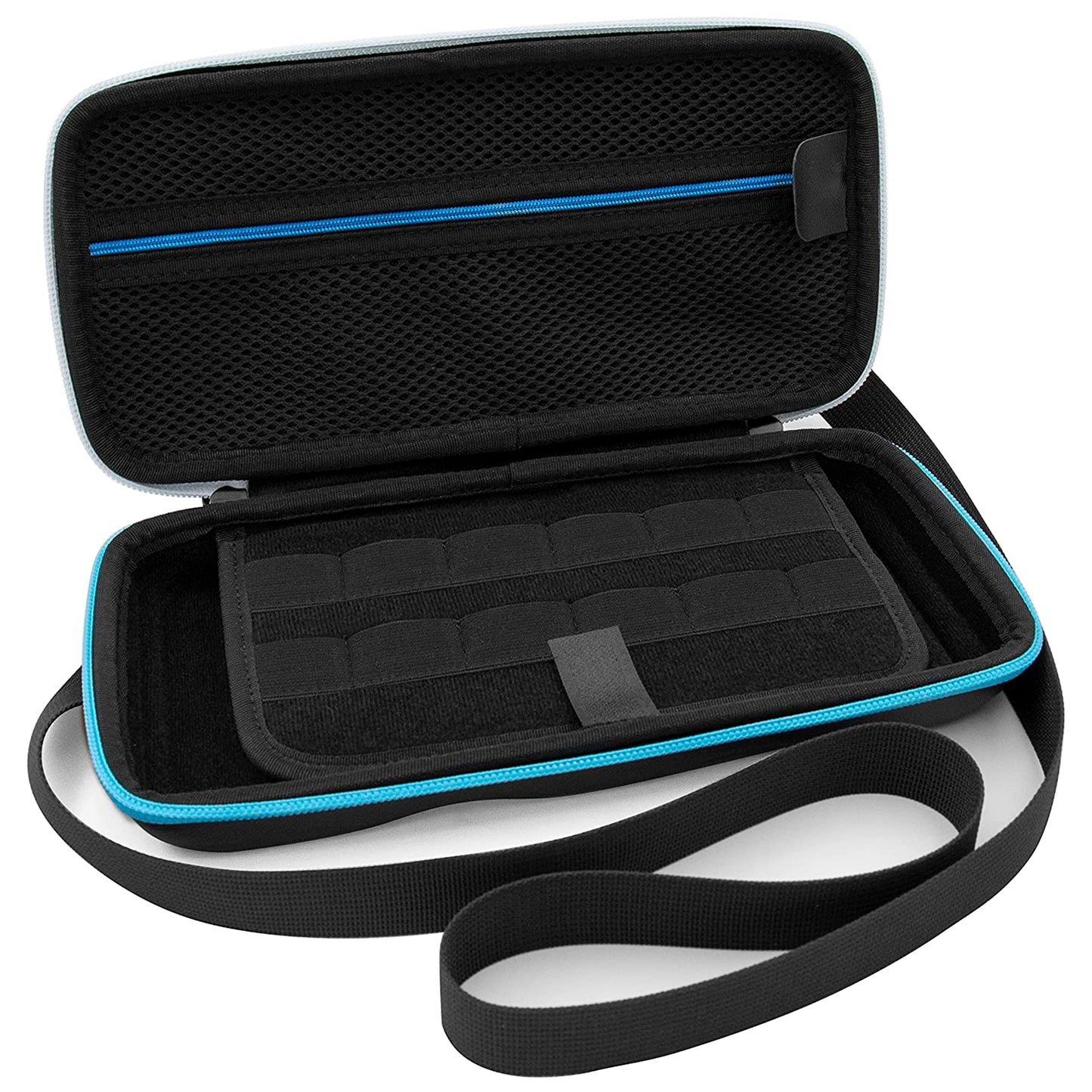 Travel Case Compatible with Nintendo Switch OLED Model with 12 Game Slots, Non-Scratch Divider for Screen Protection, Accessory Storage