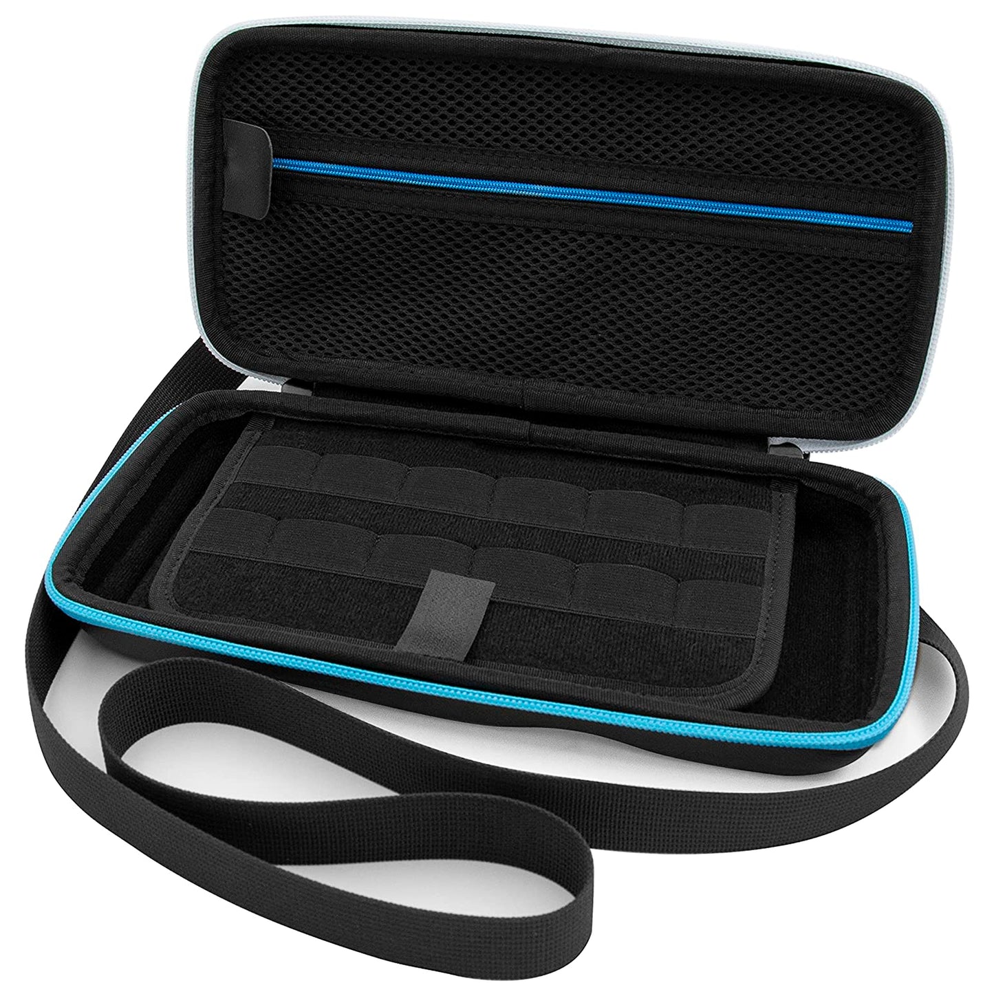 Travel Case Compatible with Nintendo Switch OLED Model with 12 Game Slots, Non-Scratch Divider for Screen Protection, Accessory Storage