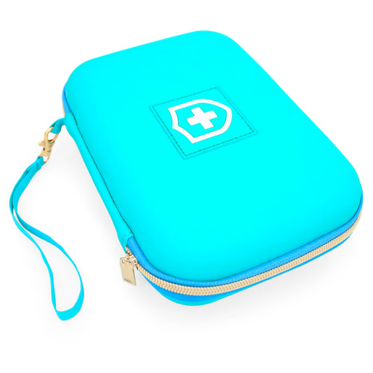 8" Turquoise Asthma Inhaler Case for Travel Fits Spacer, Mask and Accessories, Includes Case Only