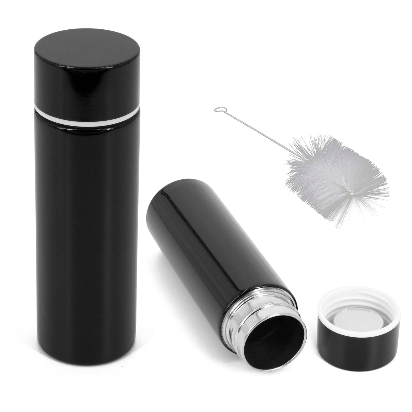 Stainless Steel Pocket Spittoon 5-Ounce Travel Spit Cup - Portable Dip Spit Bottle with Black Design, Spitoon for Car Wide Mouth Reusable