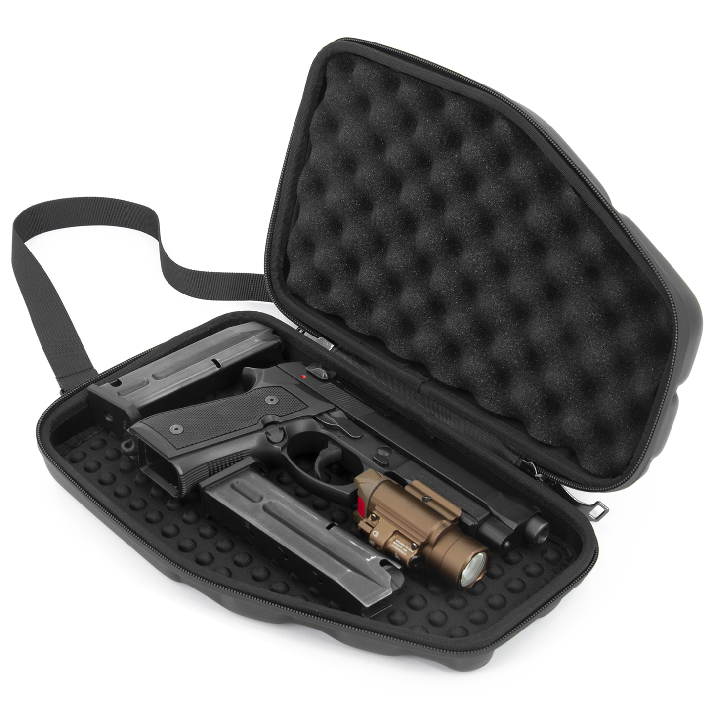 Locking Pistol Case Fits Small to Large 9mm Pistols with Room For Extra Clips and Attachments - Premium Handgun Case with Lock Zippers