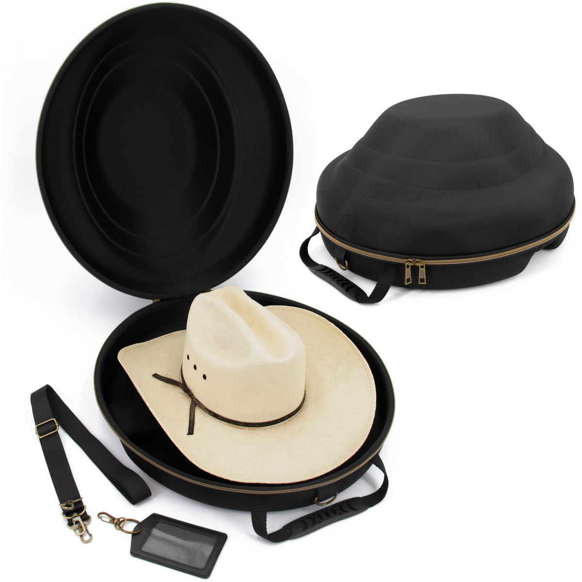 CASEMATIX Cowboy Hat Box Cowboy Hat Storage for Brims Up To 4.75 - Ha