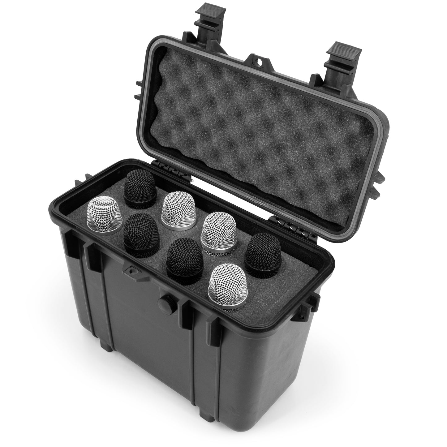 Wireless Microphone Hard Case – 8 Slot Mic Case Fits Sennheiser, Shure Mic, Audio-Technica Microphones and More Wireless Mic Systems