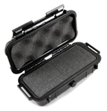 CASEMATIX 7.75" Waterproof Hard Travel Case with Rubber and Customizable Foam Interior - Fits Accessories up to 5.5" x 2" x 1.5"
