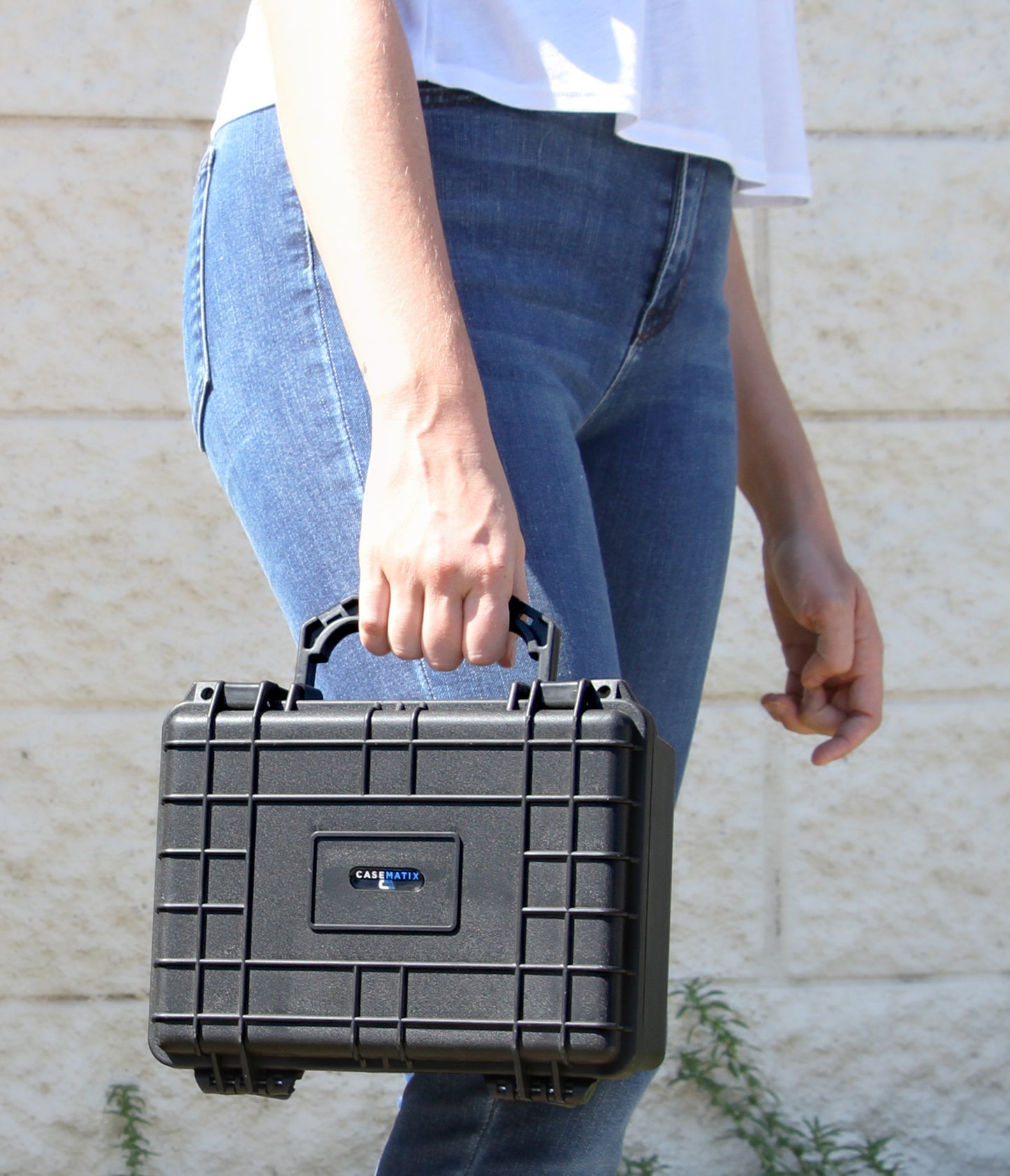 9" Waterproof Hard Travel Case with Padlock Rings and Customizable Foam - Fits Accessories up to 6.5" x 4.25" x 3"