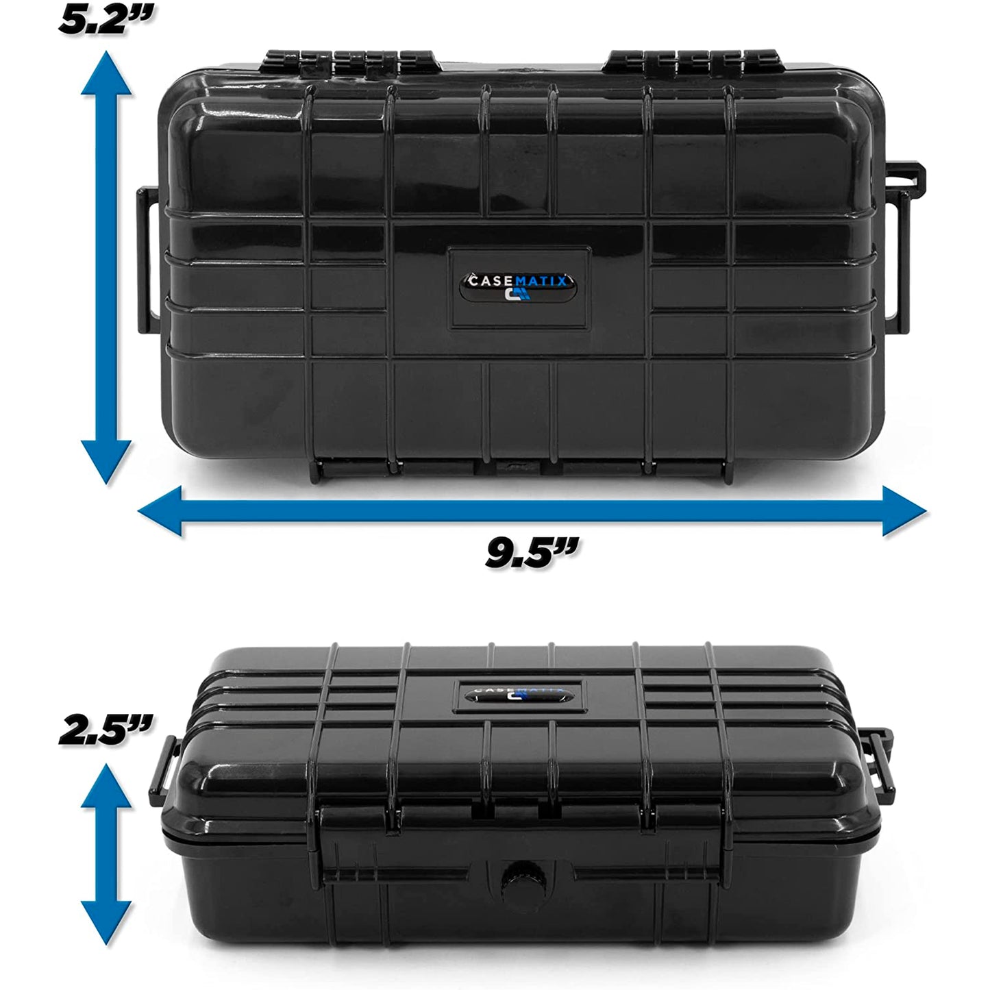 9.5" Waterproof Small Hard Case with Customizable Foam for Portable Electronics, Tools and Accessories - Hard Shell Small Plastic Case