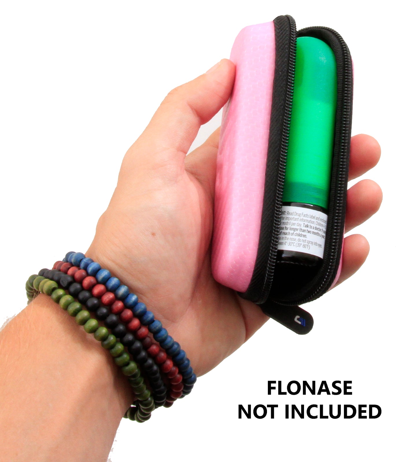 Allergy Medicine Nasal Spray Case Compatible with Flonase Allergy Relief - Water-Resistant EVA Protection with Wrist Strap & Carabiner
