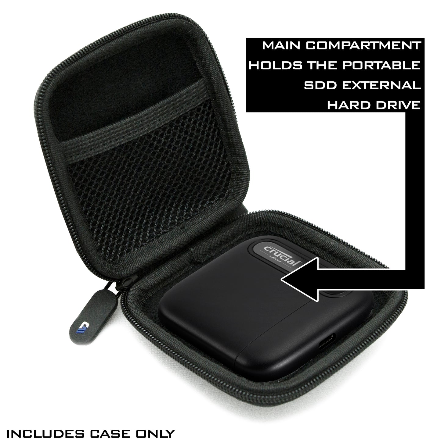 Case Compatible with Crucial X6 4TB Portable SSD and Other Crucial X6 Portable SSD with Small External Hard Drive Accessories - Case Only