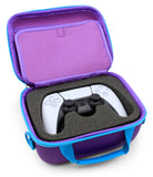 CASEMATIX Hard Shell Case with Shoulder Strap Compatible with PS5 DualSense Controller and PS5 Controller Accessories in Custom Foam