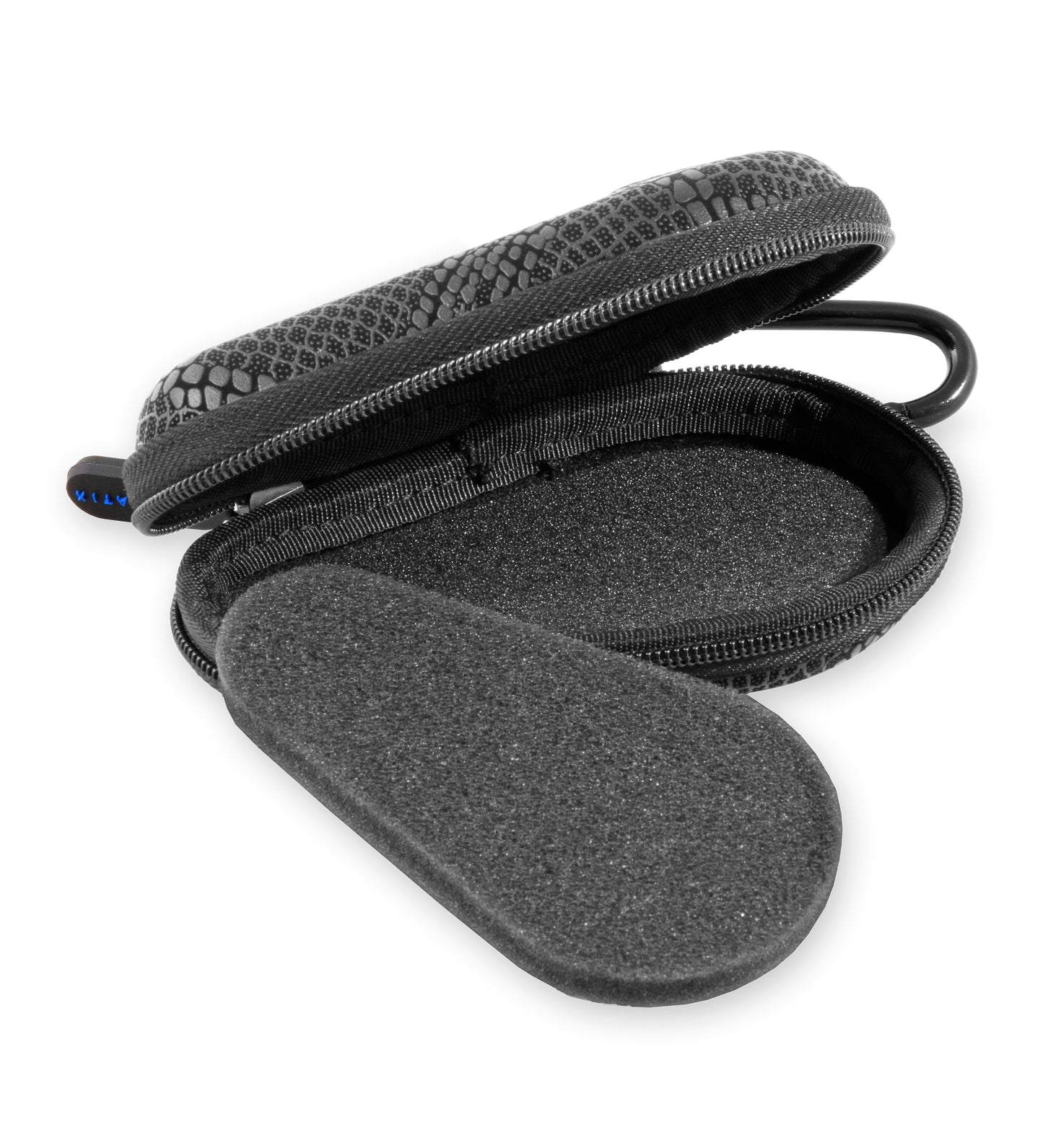 Watch Travel Case for up to 56MM Watches - Hard Shell Exterior, Cushion Foam Interior, Reinforced Zippers & Metal Carabiner - Watch Box Only