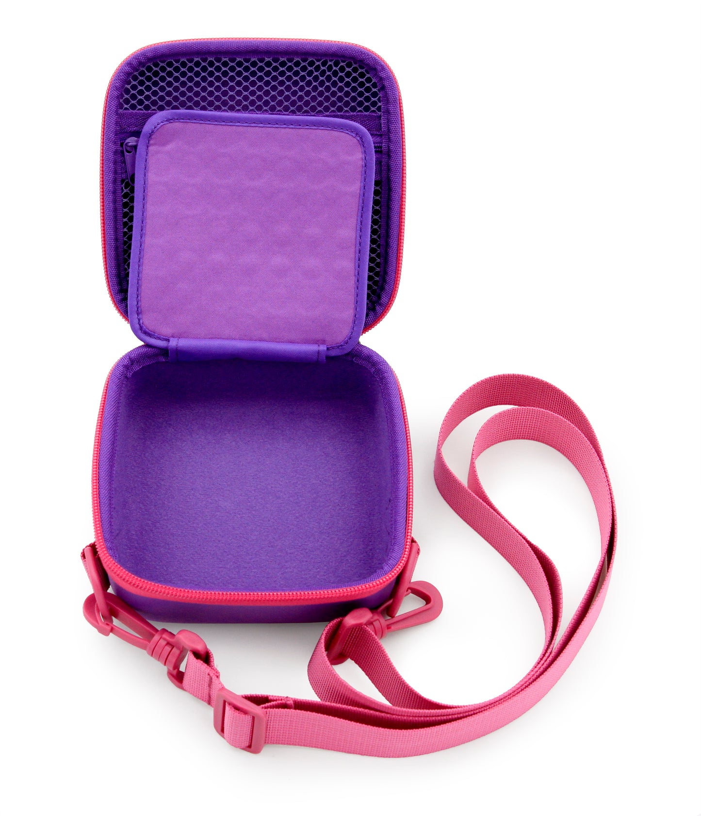 Toy Box Travel Case Compatible with Leapfrog Rockit Twist Handheld Learning Game System with Shoulder Strap, Accessory Storage and Keychain