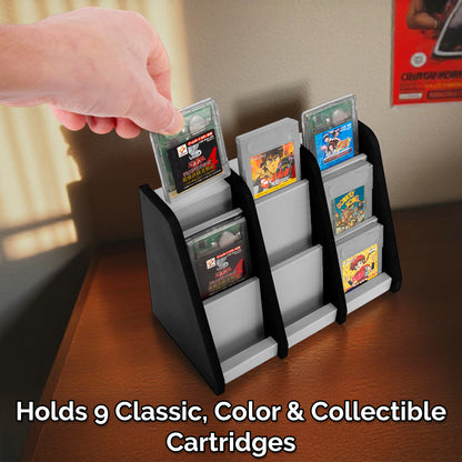 Game Holder Display Stand Compatible With Gameboy Color and Original Gameboy Cartridges, Sturdy Game Case Organizer Tower Holds 9 Game Boy Games