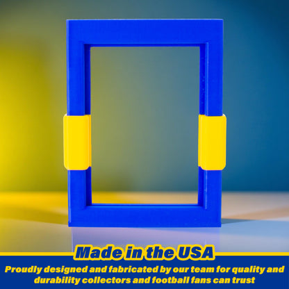 Football Card Toploader Display Stand – 3 Pack Top Loader Stand Blue & Yellow Los Angeles Team Colors Compatible With Panini Topps Bowman