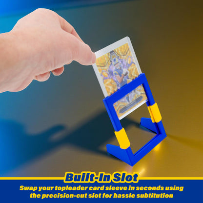 Football Card Toploader Display Stand – 3 Pack Top Loader Stand Blue & Yellow Los Angeles Team Colors Compatible With Panini Topps Bowman