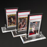 CASEMATIX Professional Graded Card Display Compatible With PSA BGS SGC CGC Graded Cards, Three Pack of Premium Graded Card Holder Stands With Base