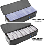 CASEMATIX Top Loader Card Storage Case for Trading Cards Fits 200 3" x 4" 35pt Toploaders For Cards with 3 Card Case Dividers and a Collapsible Design