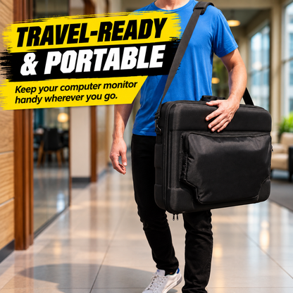 Portable Monitor Case Fits 24–29 Inch Gaming Monitors or Laptops – Hard Shell EVA Screen Cover with Padding & Accessory Storage for 24” & 27” Displays