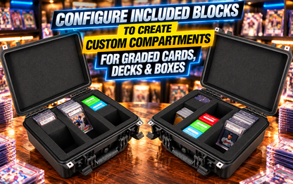 Graded Card Storage Box Fits 90+ BGS PSA Trading Cards TCG, Waterproof Sports Card Case with Three Custom Graded Card Case Compartments