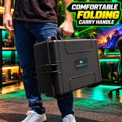 Hard Shell Travel Case Compatible with Xbox Series X Console, Controllers, Headset and Accessories - Waterproof and Crushproof with Foam