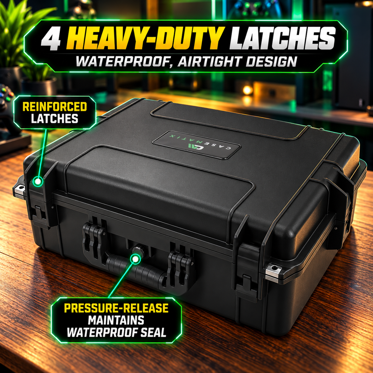 Hard Shell Travel Case Compatible with Xbox Series X Console, Controllers, Headset and Accessories - Waterproof and Crushproof with Foam