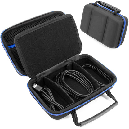 Hard Shell Electronics Organizer Travel Case with 2 Adjustable Cable Bag Dividers, 3 Zipper Pouches and Elastic Cable Loops