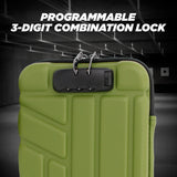 CASEMATIX Locking Pistol Case Fits Small to Large 9mm Pistols with Room For Extra Clips and Attachments - Premium Green Handgun Case with Lock Zippers