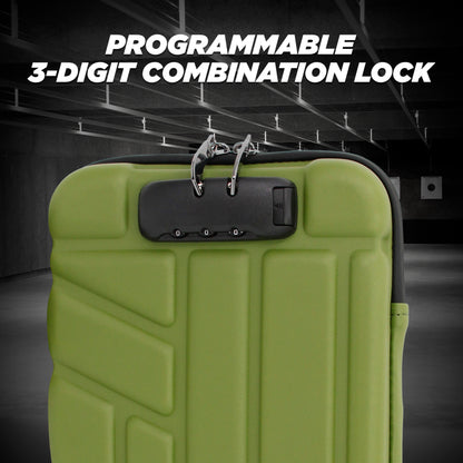 Locking Pistol Case Fits Small to Large 9mm Pistols with Room For Extra Clips and Attachments - Premium Handgun Case with Lock Zippers