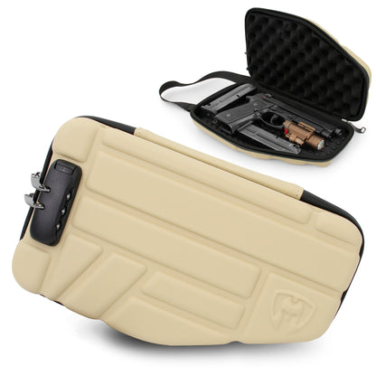 Locking Pistol Case Fits Small to Large 9mm Pistols with Room For Extra Clips and Attachments - Premium Handgun Case with Lock Zippers