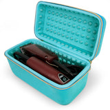 CASEMATIX Clipper Case Holds Up to 3 Clippers, Hair Buzzers, Trimmers or T-Finisher Up to 8.5" - Travel Barber Case Only, Turquoise