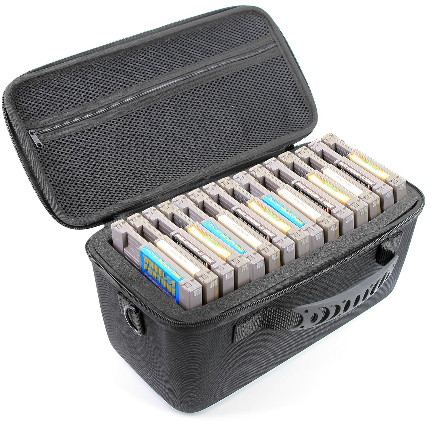 Game Storage Case Compatible with NES – Hard Shell Case Holds 15