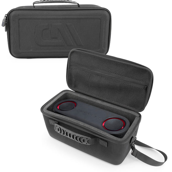CASEMATIX Carry Case Compatible with LG xboom Bounce by will.i.am Portable Bluetooth Speaker and Audio Accessories - Includes Carry Strap and Handle
