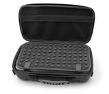 CASEMATIX Hair Clipper Case For Barbers Compatible with 14 Metal Andis, Oster, Wahl - Detachable Clipper Blades, Includes Black Carry Case Only