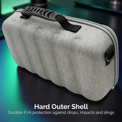 Carrying Case Compatible with ASUS ROG Xbox Ally X Gaming Handheld PC - Protective Carry Bag with Shoulder Strap for Touchscreen Gaming Console, Gray